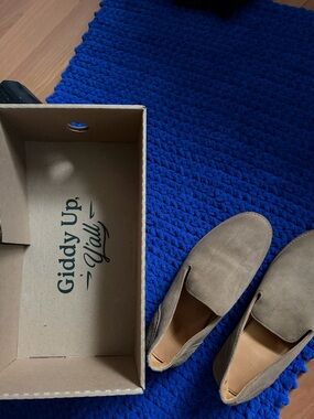 Tecovas Taupe Suede Slip-On Loafers